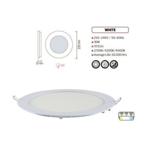 LED PANEL 18W 4200K 22.5CM SLIM-18