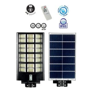 LED SOLCELL STRÅLKASTARE 900W MED PIR SNSOR IP65 GRAND/XL-900