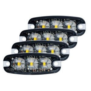4-Pack Blixtljus 3 LED klar lins – ECE R65